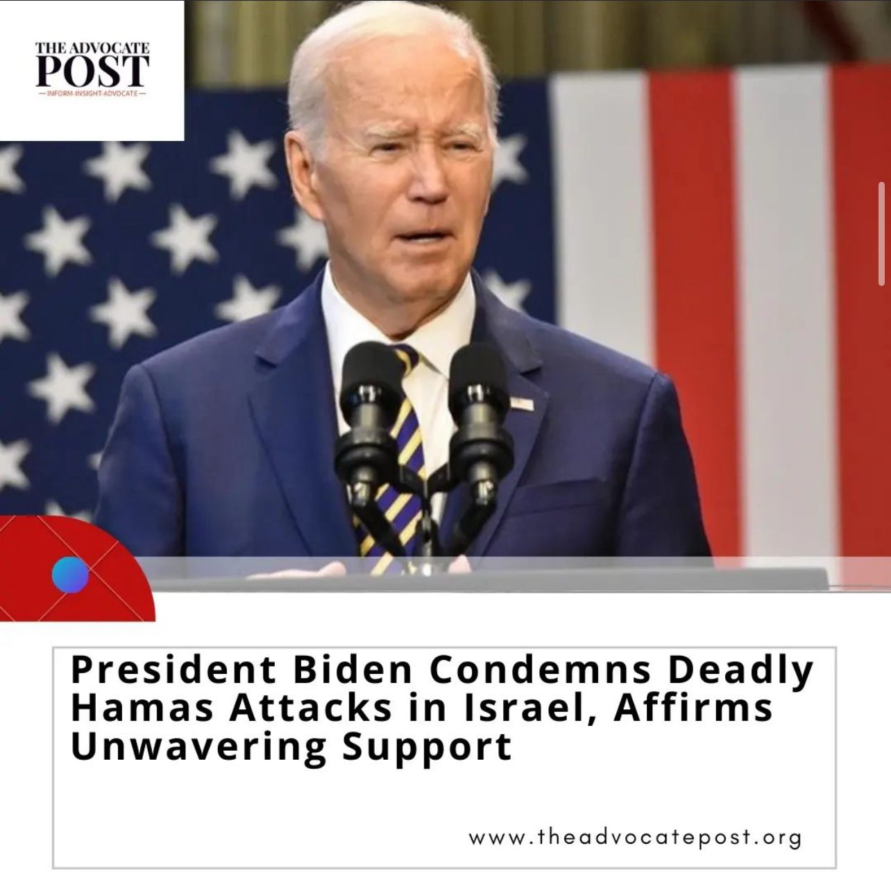 Read more about the article President Biden Condemns Deadly Hamas Attacks in Israel, Affirms Unwavering Support