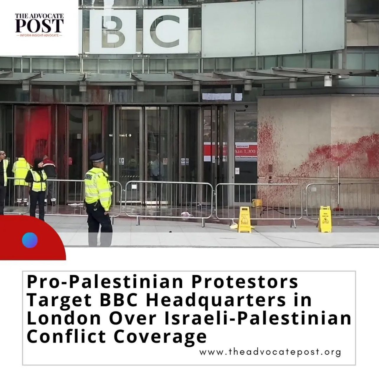 Read more about the article Pro-Palestinian Protestors Target BBC Headquarters in London Over Israeli-Palestinian Conflict Coverage
