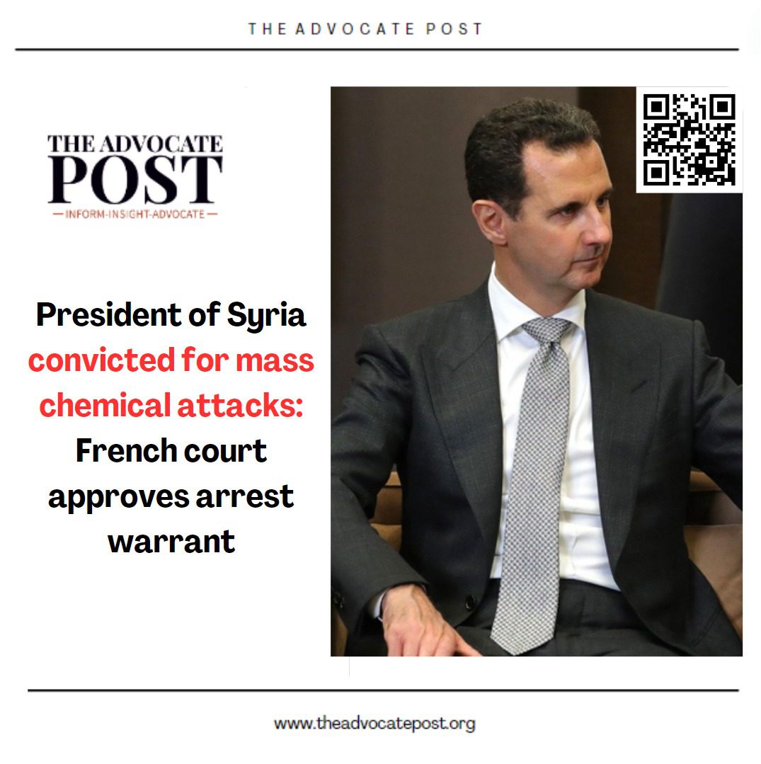 Read more about the article President of Syria convicted for mass chemical attacks: French Court approves arrest warrant