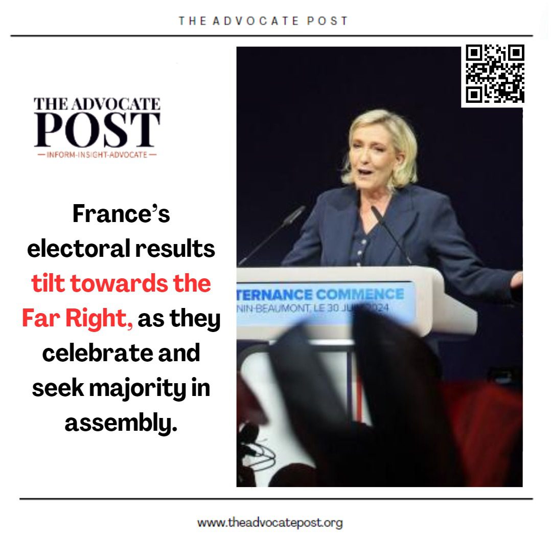 Read more about the article France’s electoral results tilt towards the Far Right, as they celebrate and seek majority in assembly