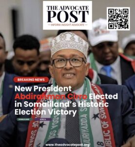 New President Abdirahman Cirro Elected in Somaliland’s Historic Election Victory