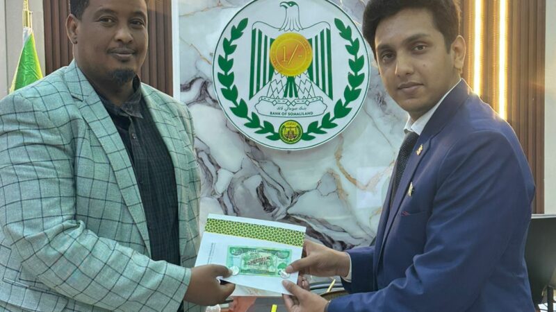 Abdul Rafay Afzal with Deputy Governor Bank of Somaliland Hamse Khaire