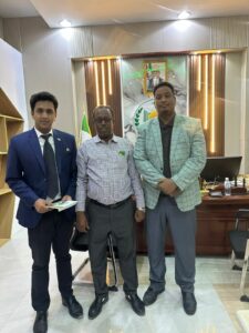 Abdul Rafay Afzal with Deputy Governor Bank of Somaliland and Hassan Afgaab Technical Advisor MFA
