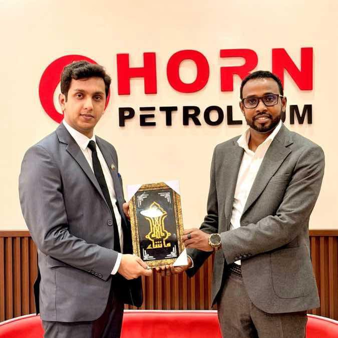 Abdul Rafay Afzal with CEO Horn Petroleum Abdi Mahad Ali