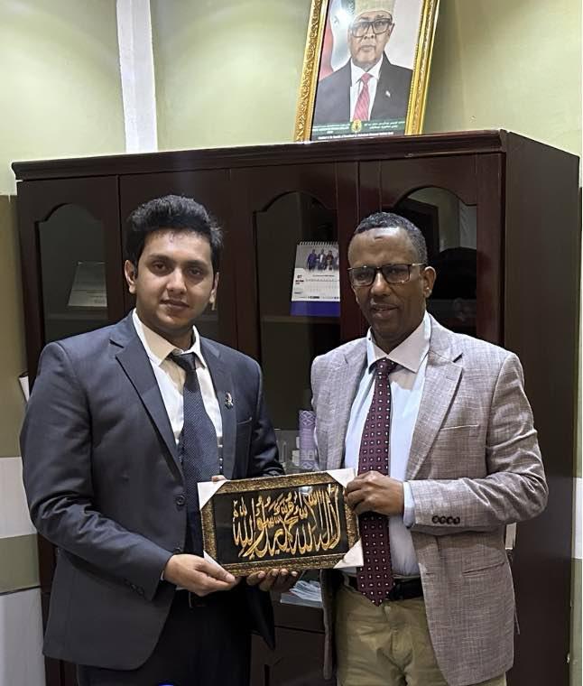 Abdul Rafay Afzal with Minister of Livestock and Rural Development of Somaliland Cumar Shucayb