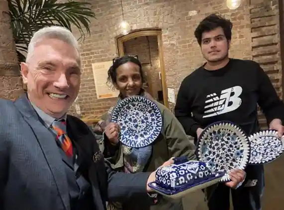 Nauman Mirza showcasing Pottery