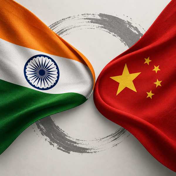 India China Flags